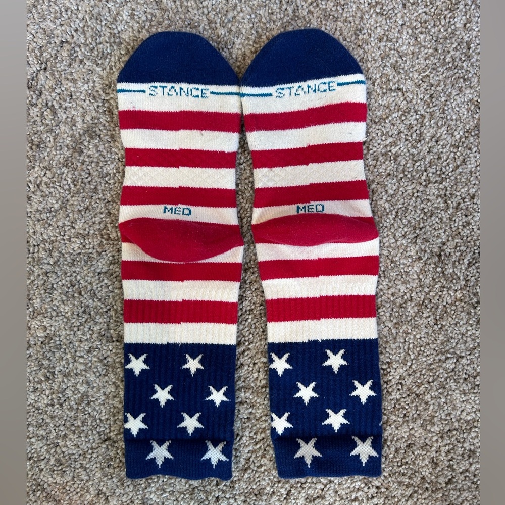 Stance Patriotic Stars and Stripes socks. Medium